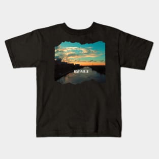 Cool sunset photography of Nashville Tennessee skyline sunset sky USA city break Kids T-Shirt